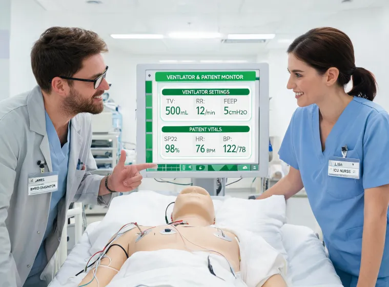 Clinical engineer reviewing patient monitoring workflow